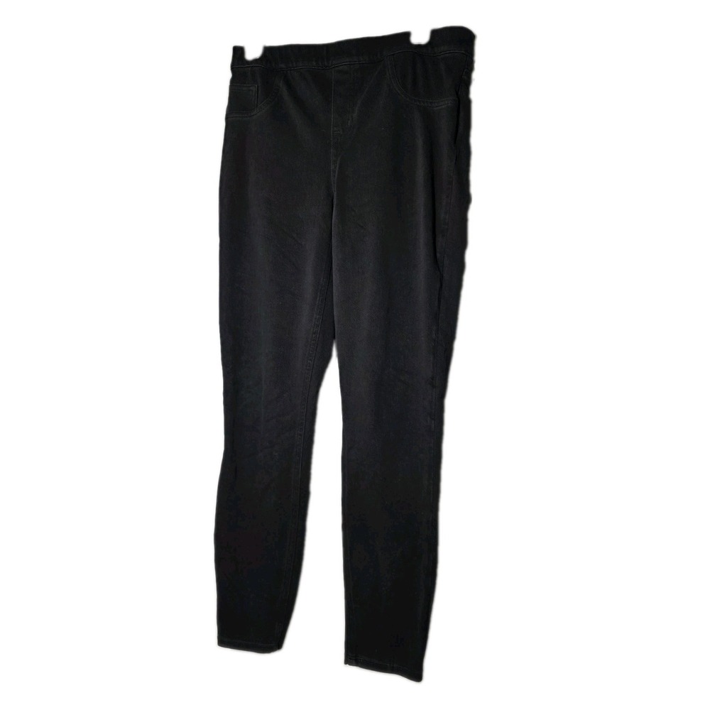 Spanx Large Jeggings Jean-ish Ankle Black Belly Control Pull On Stretch Casual